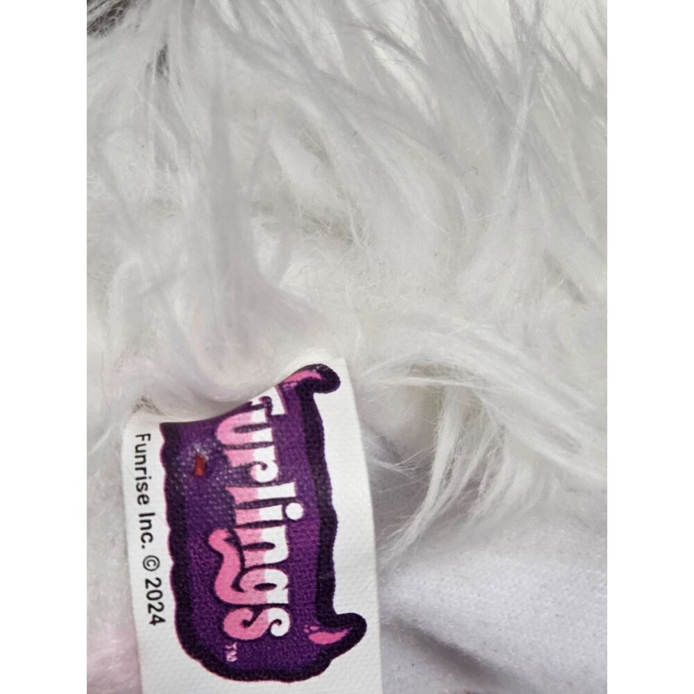 Furlings Aspen - 13" Interactive Plush Toy, 80+ Sounds & Animations White Purple - Picture 5 of 6